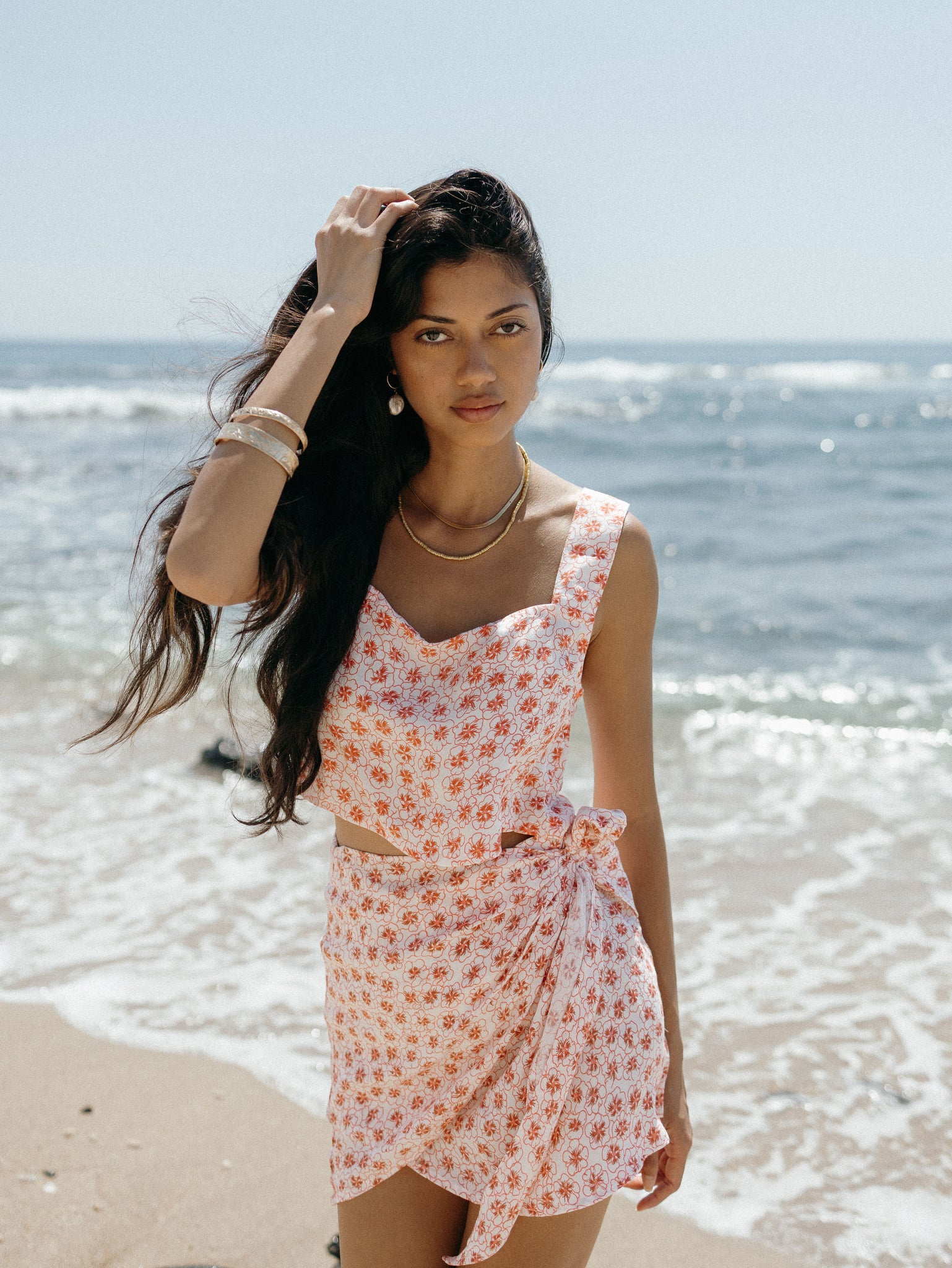 MINI WRAP SKIRT  (Petals & Pearls)